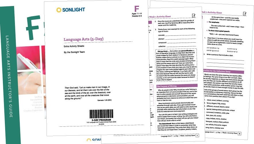 Extra Language Arts F Student Activity Sheets - Image 2