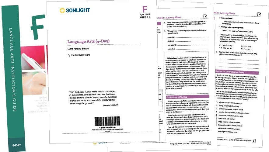 Extra Language Arts F Student Activity Sheets - Image 3