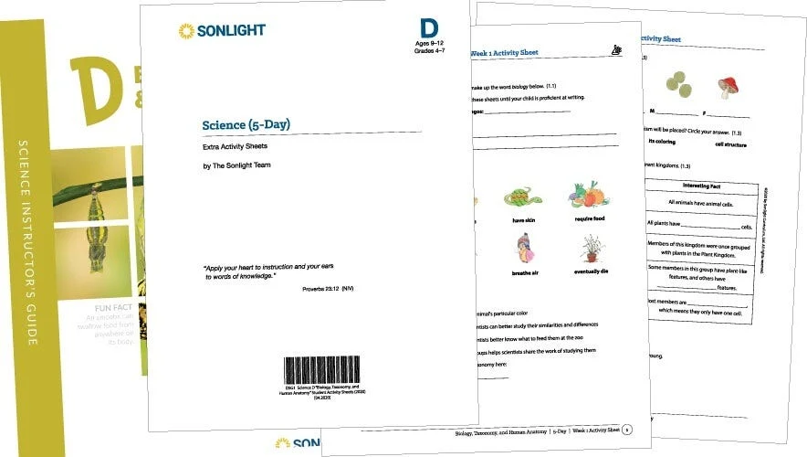 Extra Science D Student Activity Sheets - 2023 Version