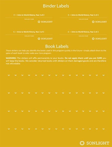 Sheet of Book Labels C