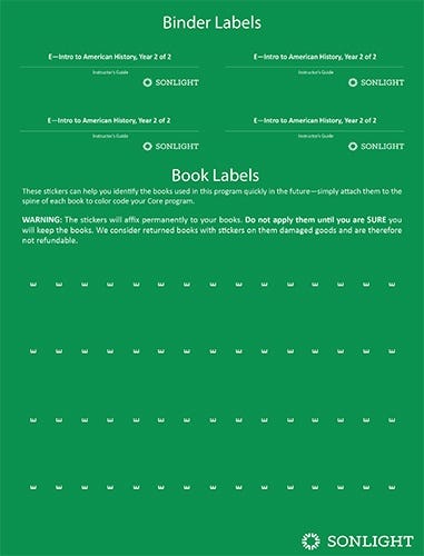 Sheet of Book Labels E