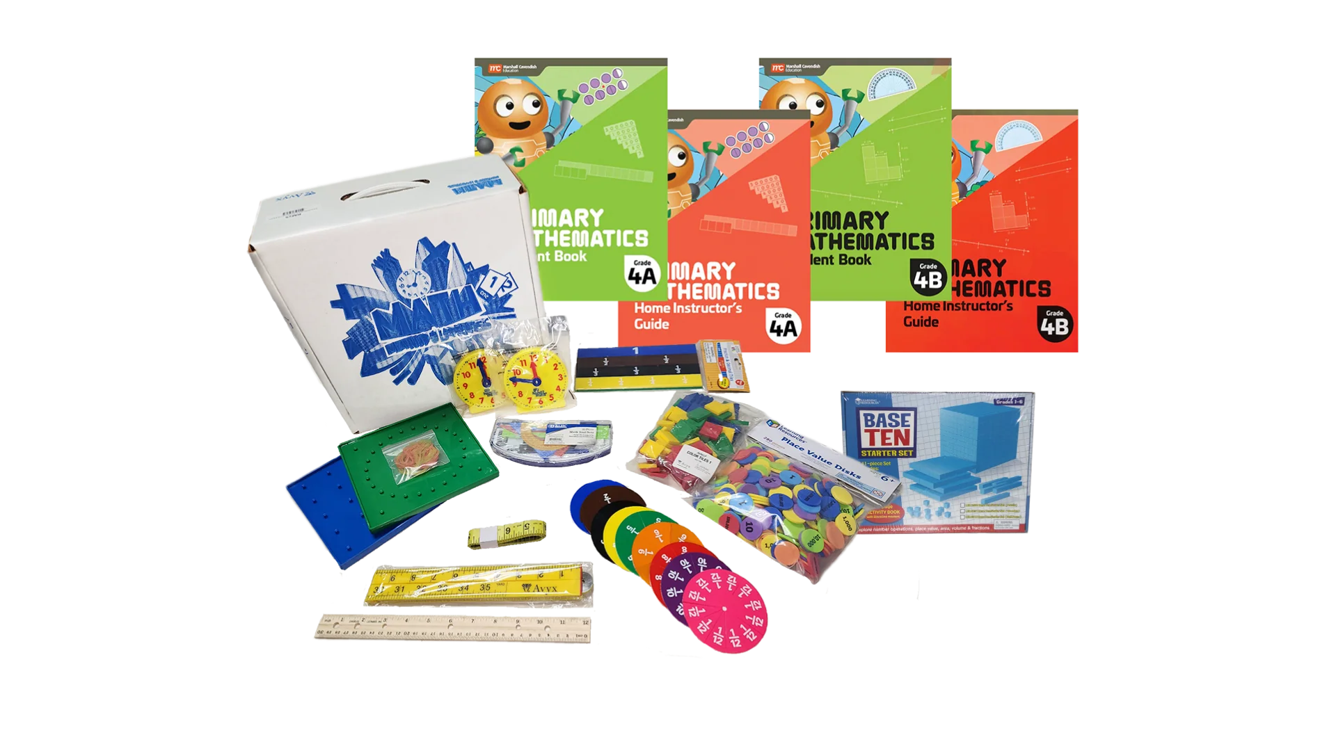 Singapore Primary Math 2022 Edition 4 with math manipulatives